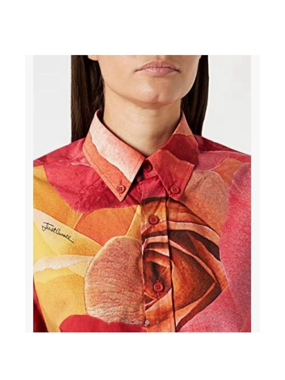 Just Cavalli Women's Floral Print Long Sleeve Blouse Multicolor Size 44 - Picture 2 of 7